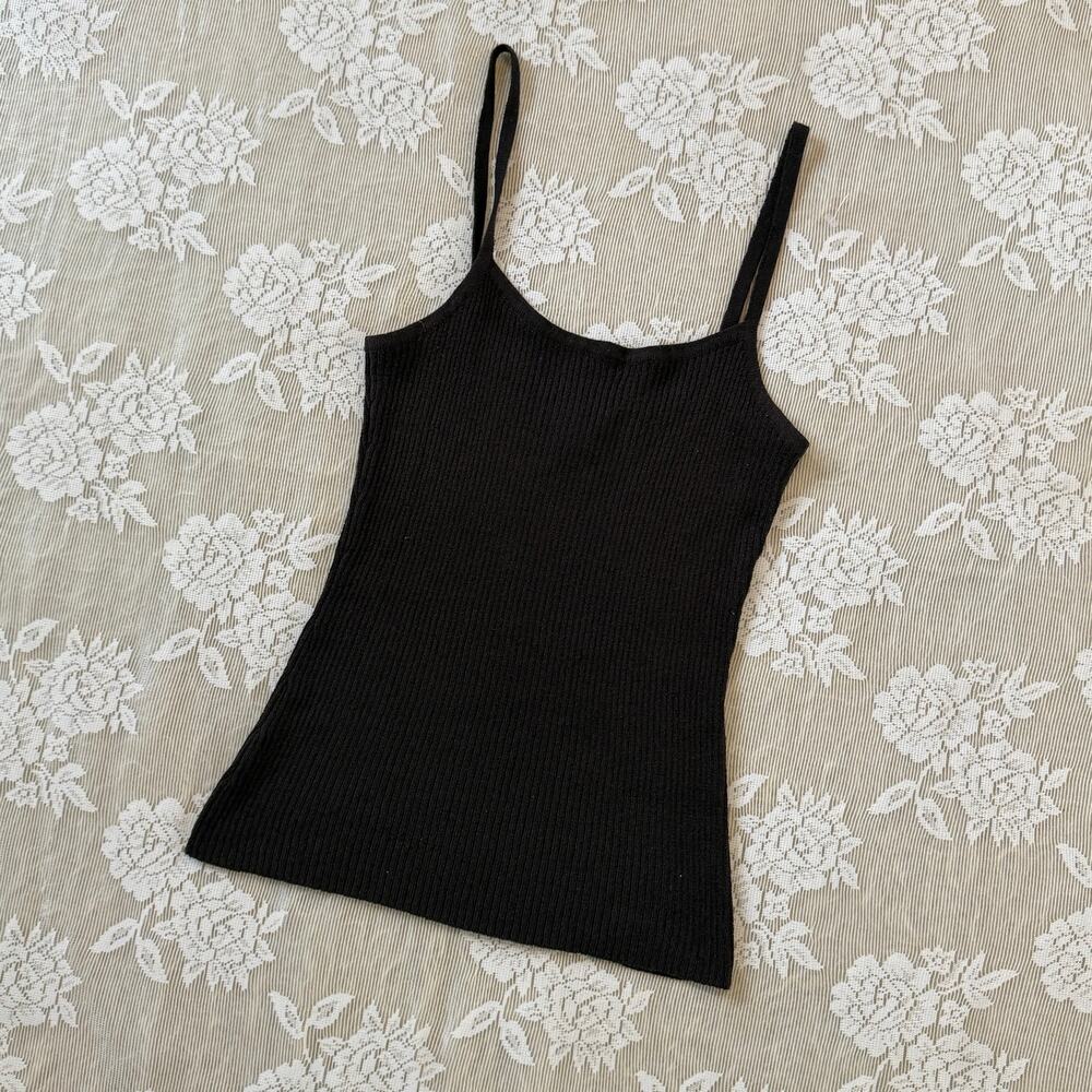 Vintage Express Tricot Ribbed Knit Cami Top Size Medium